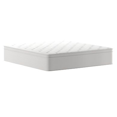 Merrick Lane Vienna 14" Euro Top Hybrid Pocket Spring & Foam Mattress in a Box with Edge Support