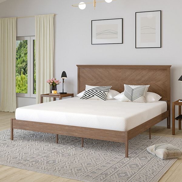 Merrick Lane Iris CertiPUR-US Memory Foam Mattress Infused w/ Charcoal & Green Tea Cooling Gel - White (KING)