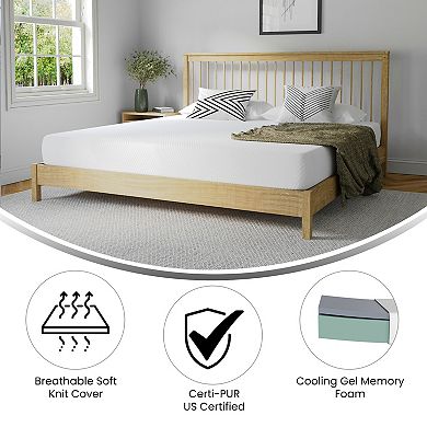 Merrick Lane Iris CertiPUR-US Memory Foam Mattress Infused w/ Charcoal & Green Tea Cooling Gel