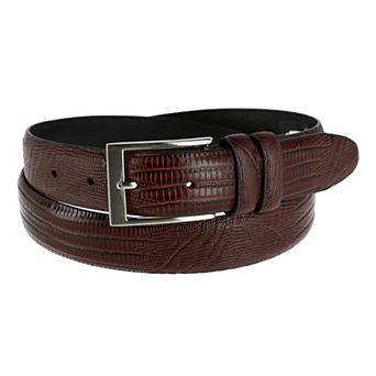 Toneka Men's Big & Tall Leather Lizard Print Belt