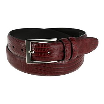 Toneka Men's Big & Tall Leather Lizard Print Belt