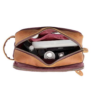 Tsd Brand Turtle Ridge Suede Toiletry Bag