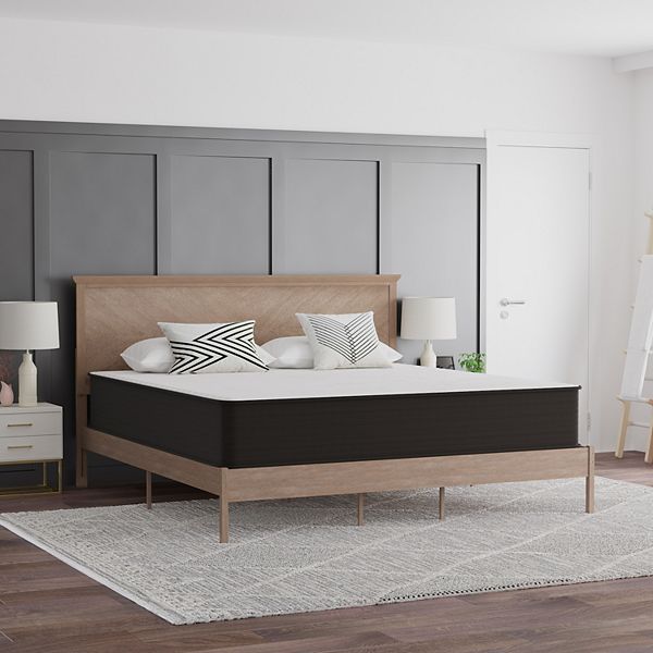 Emma and Oliver Drift 12 Inch Hybrid Foam and Pocket Spring Mattress, Mattress in a Box - Whitegray (TWIN)
