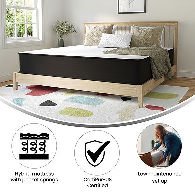 Emma and Oliver Drift 12 Inch Hybrid Foam and Pocket Spring Mattress, Mattress in a Box