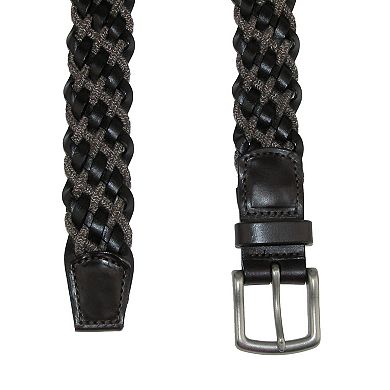 Crookhorndavis Men's Cashmere Cord And Como Leather Braided Belt