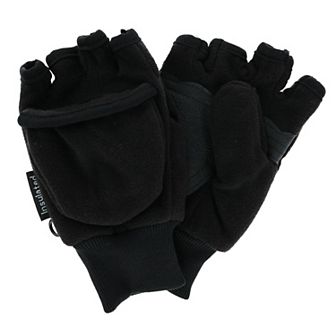 CTM Kids' and Teens' Fleece Convertible Fingerless Winter Mitten / Gloves