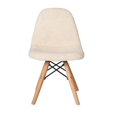 Merrick Lane Set of 2 Children's Lyon Faux Shearling Accent Chairs, Modern Accent Chairs