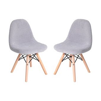 Merrick Lane Set of 2 Children's Lyon Faux Shearling Accent Chairs, Modern Accent Chairs