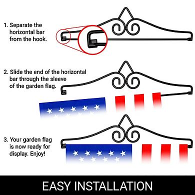 G128 Combo Set: Garden Flag Hanger And Garden Flag American 12"x18"