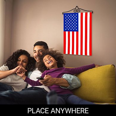 G128 Combo Set: Garden Flag Hanger And Garden Flag American 12"x18"