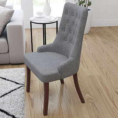 Merrick Lane Lillian Upholstered Tufted Side Accent Chair with Curved Rear Legs