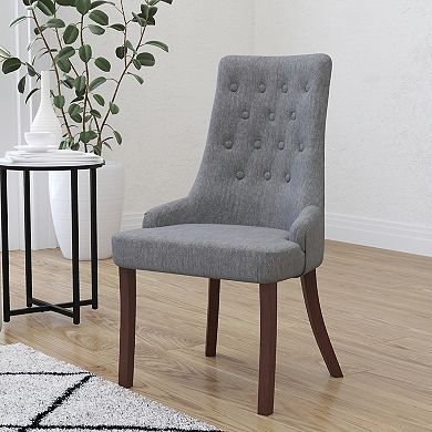 Merrick Lane Lillian Upholstered Tufted Side Accent Chair with Curved Rear Legs