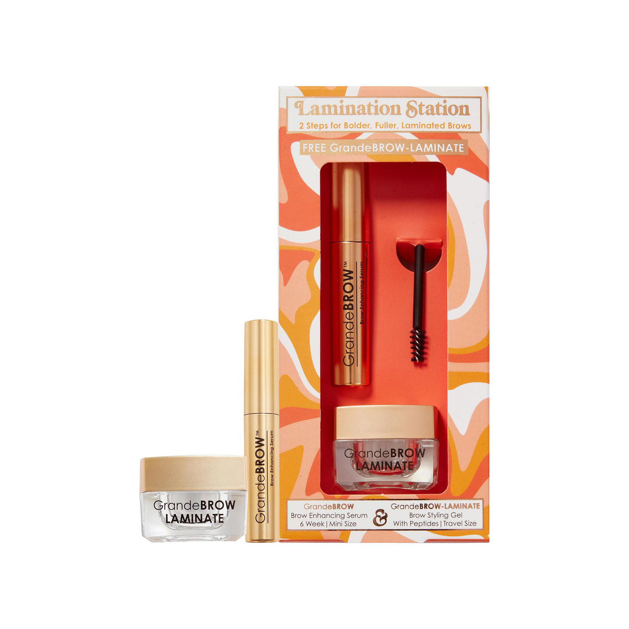 Grande Cosmetics Lamination Station Brow Serum and Brow Gel Set, None