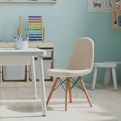 Merrick Lane Children's Lyon Faux Shearling Accent Chair, Modern Accent Chair