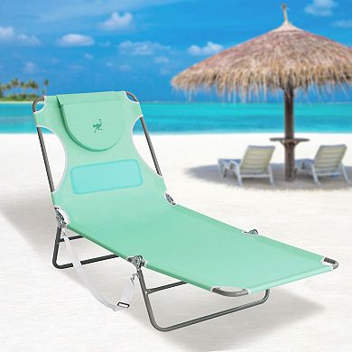 Ostrich Ladies Comfort Lounger, Portable Beach Camping Pool Tanning Chair, Teal