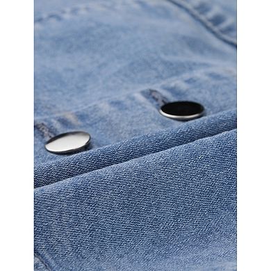 Denim Crop Tube Top For Women's Strapless Sleeveless Button Corset Top