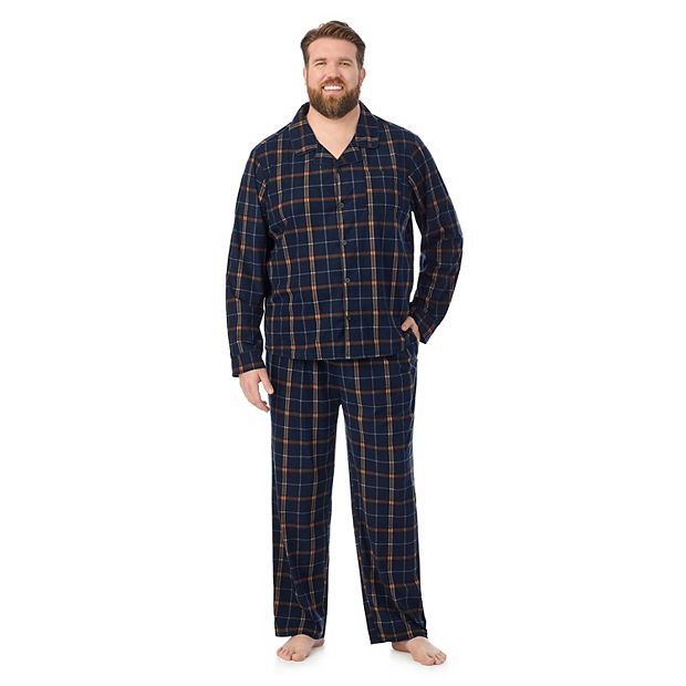 Big and Tall Cuddl Duds Cozy Lodge Notch Collar Pajama Pants and Pajama Shirt Set