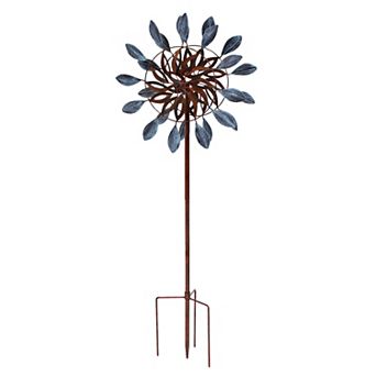 Sunnydaze Whirling Petals Powder-coated Iron Wind Spinner - 48"h