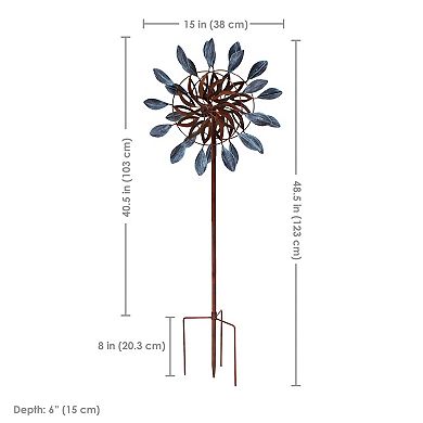 Sunnydaze Whirling Petals Powder-coated Iron Wind Spinner - 48"h