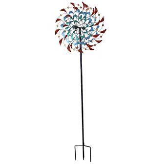 Sunnydaze Rainbow Breezes Powder-coated Iron Wind Spinner - 84" H