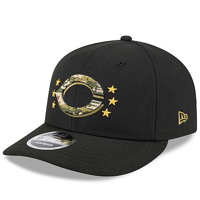 Men's New Era Black Cincinnati Reds 2024 Armed Forces Day Low Profile 9FIFTY Snapback Hat