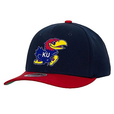 Men's Mitchell & Ness Navy/Red Kansas Jayhawks 2-Tone 2.0 Snapback Hat