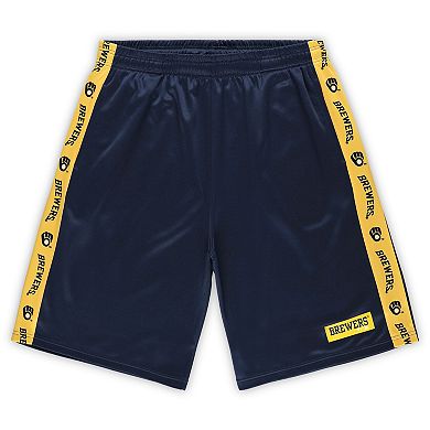 Men's Profile Navy Milwaukee Brewers Big & Tall Fleece Shorts