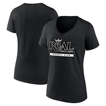 Women's Fanatics Branded Black Real Salt Lake Fundamentals Stealth V-Neck T-Shirt