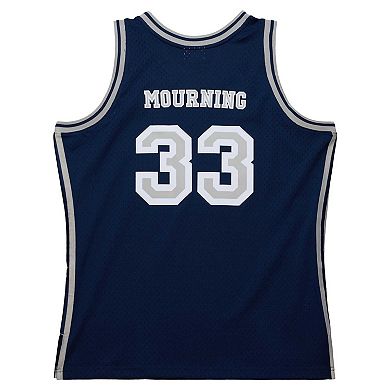 Men's Mitchell & Ness Alonzo Mourning Navy Georgetown Hoyas 1991/92 Swingman Player Jersey