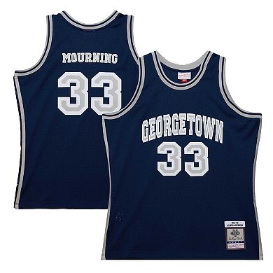 Men's Mitchell & Ness Alonzo Mourning Navy Georgetown Hoyas 1991/92 Swingman Player Jersey