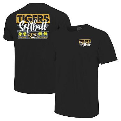 Unisex Black Missouri Tigers Gritty Softball Bats Comfort Colors T-Shirt