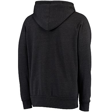 Men's Majestic Threads Black Detroit Lions Raglan Tri-Blend Pullover Hoodie