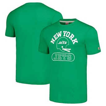 Unisex Homage Green New York Jets Helmet Tri-Blend T-Shirt