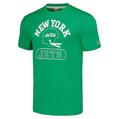 Unisex Homage Green New York Jets Helmet Tri-Blend T-Shirt
