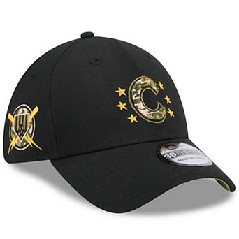 Men's New Era Black Chicago Cubs 2024 Armed Forces Day 39THIRTY Flex Hat