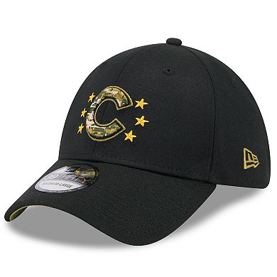 Men's New Era Black Chicago Cubs 2024 Armed Forces Day 39THIRTY Flex Hat