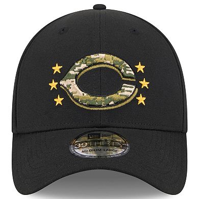 Men's New Era Black Cincinnati Reds 2024 Armed Forces Day 39THIRTY Flex Hat