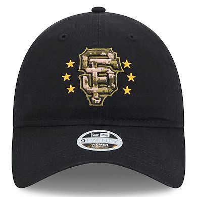 Women's New Era Black San Francisco Giants 2024 Armed Forces Day 9TWENTY Adjustable Hat