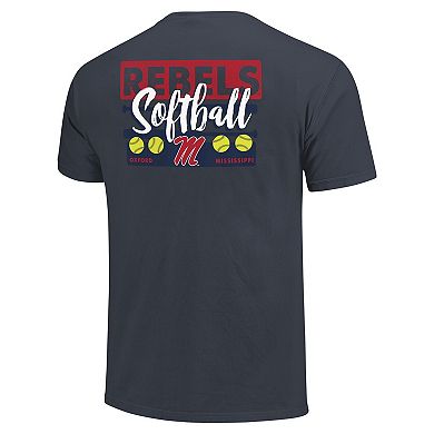 Unisex Navy Ole Miss Rebels Gritty Softball Bats Comfort Colors T-Shirt