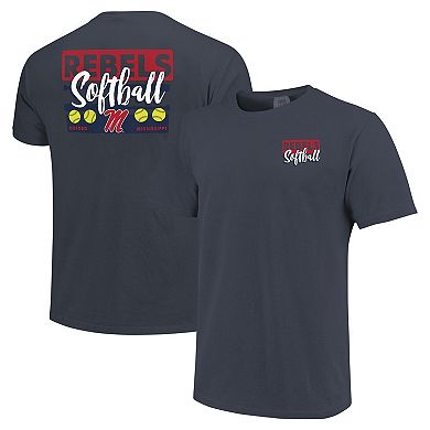Unisex Navy Ole Miss Rebels Gritty Softball Bats Comfort Colors T-Shirt