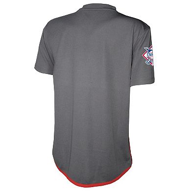 Men's Stitches Charcoal Atlanta Braves Team V-Neck Jersey