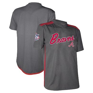 Men's  Stitches Charcoal Atlanta Braves Team V-Neck Jersey