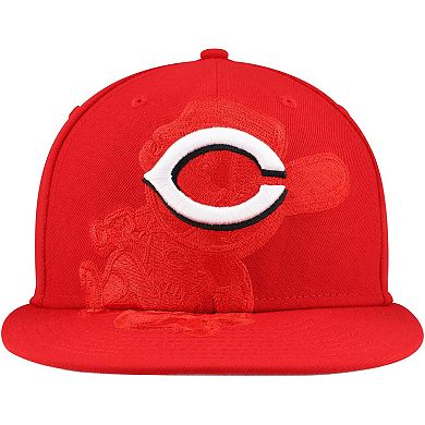 Men's New Era Red Cincinnati Reds Shadow Logo 59FIFTY Fitted Hat