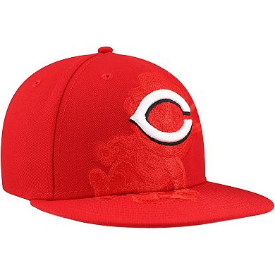 Men's New Era Red Cincinnati Reds Shadow Logo 59FIFTY Fitted Hat