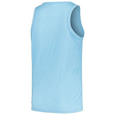 Women's Soft as a Grape Light Blue Los Angeles Dodgers Plus Size Curvy High Neck Tri-Blend Tank Top