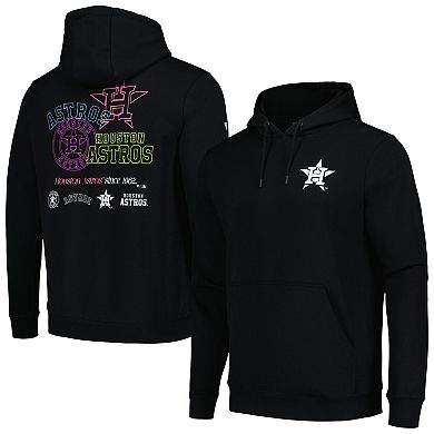 Men's Levelwear Black Houston Astros Podium Vintage Pullover Hoodie
