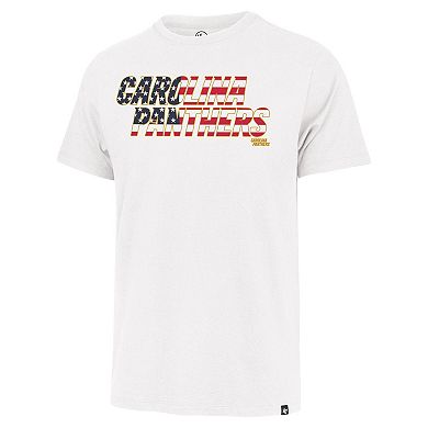 Men's '47 White Carolina Panthers Flag Script Franklin T-Shirt