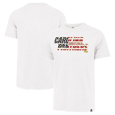 Men's '47 White Carolina Panthers Flag Script Franklin T-Shirt