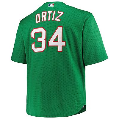 Men s Mitchell Ness David Ortiz Kelly Green Boston Red Sox Big Tall Cooperstown Collection