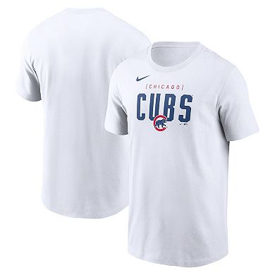 Men's Nike White Chicago Cubs Home Team Bracket Stack T-Shirt